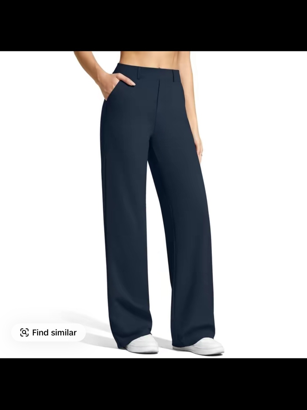 High-Rise Wide-Leg Pants in Navy Blue